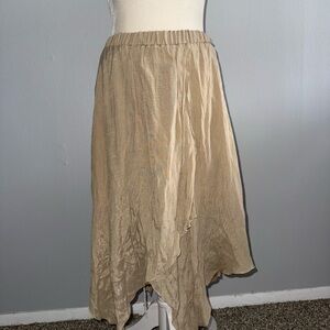 Iz Byer Asymmetrical Tan Skirt